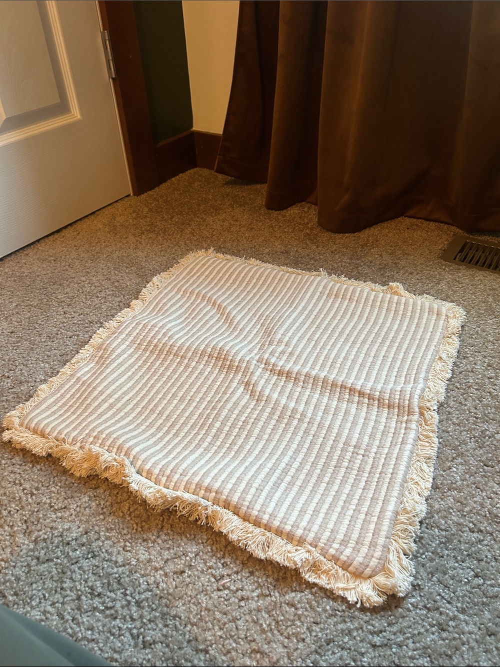 Neutral Fringe Square Throw Pillow Cover